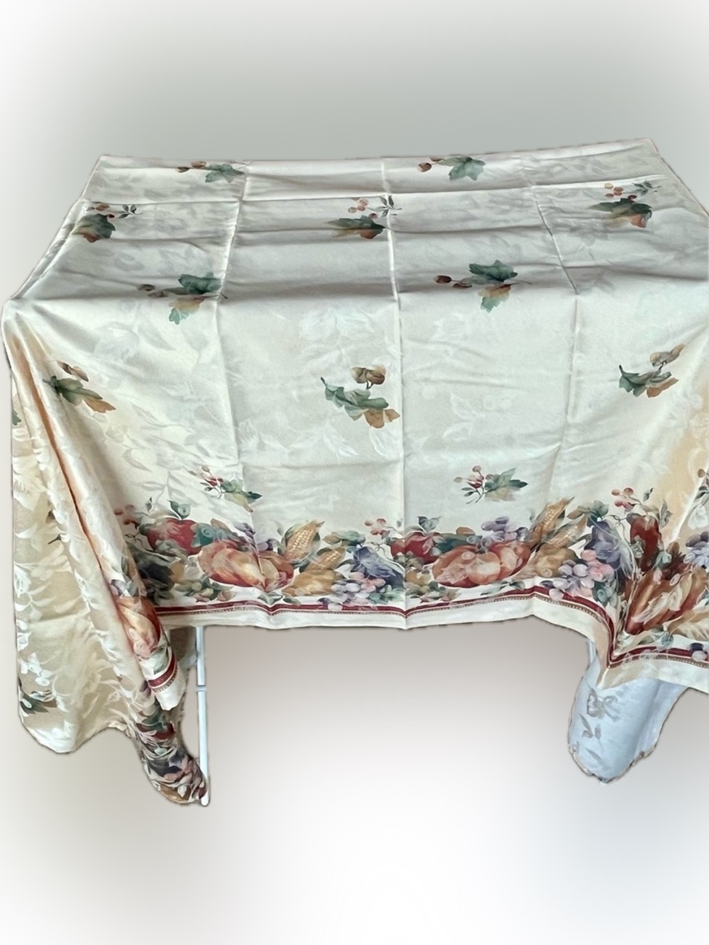 Benson Mills Jubilee Fall Thanksgiving Pumpkin Jacquard Fabric Tablecloth 60x84